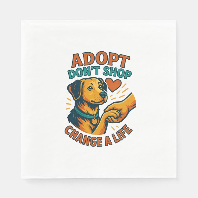 Pet Adopt Love Tee Napkin (Front)