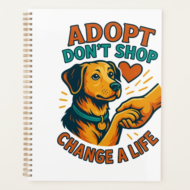 Pet Adopt Love Tee Planner (Front)