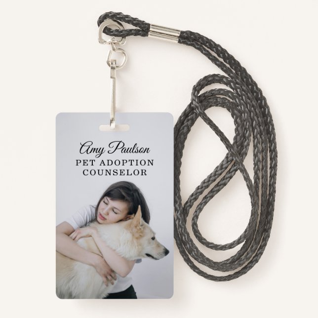 Pet Adoption Counsellor Badge ID Badge (Front with Lanyard)