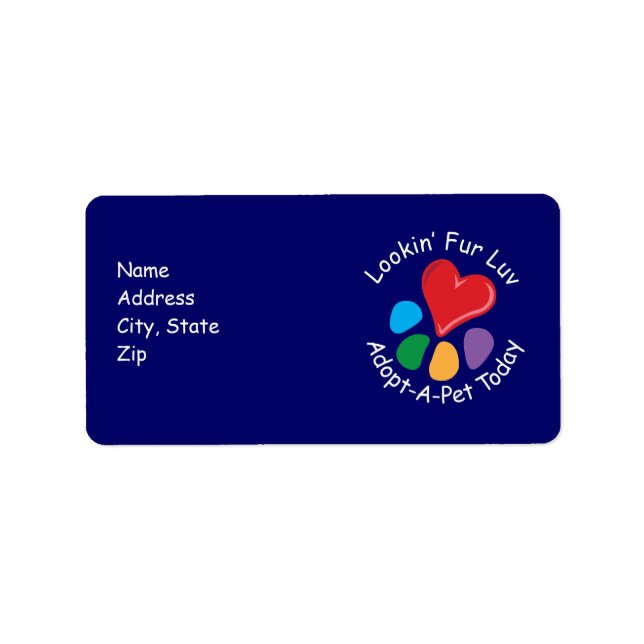 Pet Adoption_Heart-Paw_Lookin Fur Luv Label (Front)