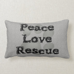 Pet Adoption Peace Love Rescue Lumbar Cushion