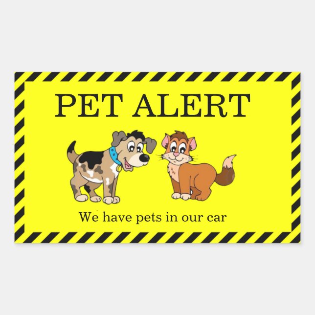 Pet Alert Rectangular Sticker (Front)