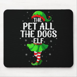 Pet All The Dogs Elf Christmas Girls Women Elf Squ Mouse Pad
