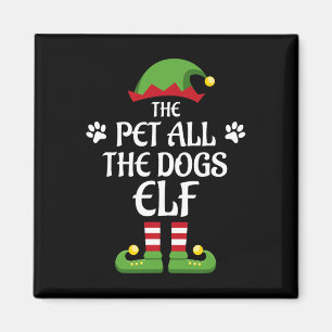 Pet All The Dogs Elf Family Matching Group Christm Magnet