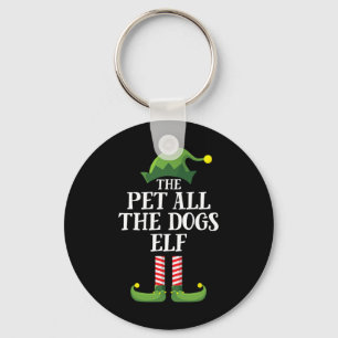 Pet All The Dogs Elf Matching Family Group Christm Key Ring