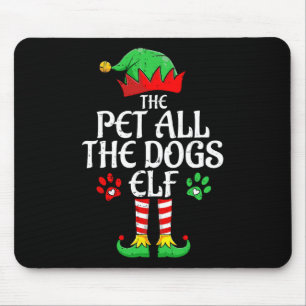Pet All The Dogs Elf Xmas Matching Christmas Famil Mouse Pad