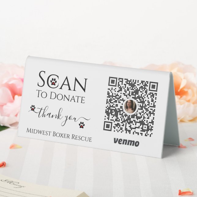 Pet and Dog Rescue Ideas Fundraisers Venmo Sign  (In SItu (Wedding))