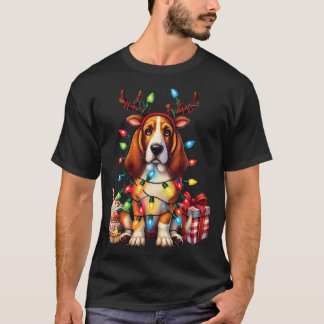 Pet Animal Basset Hound Dog Lover Reindeer Christm T-Shirt