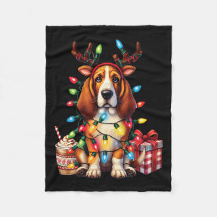 Pet Animal Bet Hound Dog Lover Reindeer Christmas Fleece Blanket