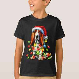 Pet Animal Bet Hound Dog Lover Santa Hat Christmas T-Shirt