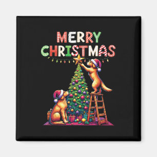 Pet Animal Golden Retriever Dogs Decorating Christ Magnet