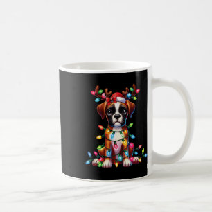 Pet Animal Lovers Cute Boxer Dog Reindeer Antlers Coffee Mug