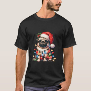 Pet Animal Lovers Cute Pug Dogs Reindeer Antlers C T-Shirt