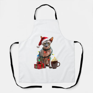 Pet Animal Lovers Cute Sphynx cat Reindeer Antlers Apron