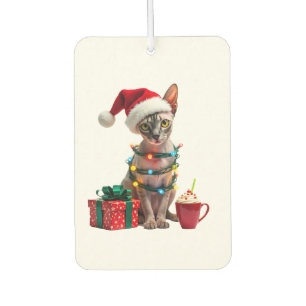 Pet Animal Lovers Cute Sphynx cat Reindeer Antlers Car Air Freshener