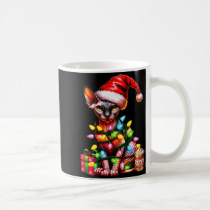 Pet Animal Lovers Cute Sphynx Cat Reindeer Antlers Coffee Mug