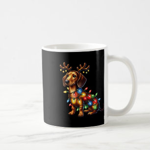 Pet Animal Lovers Dachshund Dog Reindeer Antlers C Coffee Mug