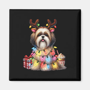 Pet Animal Lovers Shih Tzu Dogs Reindeer Antlers C Magnet