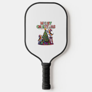 Pet Animal Lovers Xmas Beagle Dogs Decorating Chri Pickleball Paddle