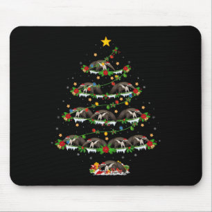 Pet Animal Xmas Lights Santa Anteater Christmas Tr Mouse Pad
