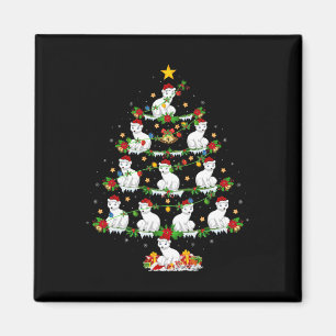 Pet Animal Xmas Lights Santa Arctic Fox Christmas Magnet