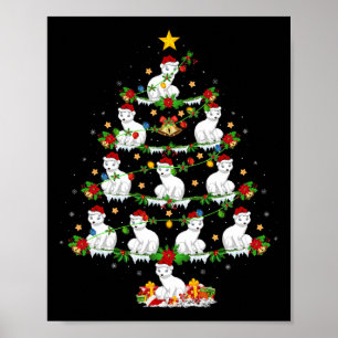 Pet Animal Xmas Lights Santa Arctic Fox Christmas  Poster