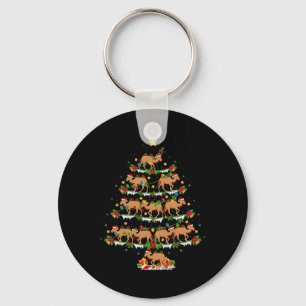 Pet Animal Xmas Lights Santa Bactrian Camel Christ Key Ring