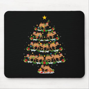 Pet Animal Xmas Lights Santa Bactrian Camel Christ Mouse Pad