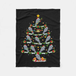 Pet Animal Xmas Lights Santa Manatee Christmas Tre Fleece Blanket