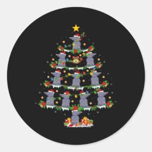 Pet Animal Xmas Lights Santa Mole Christmas Tree Classic Round Sticker