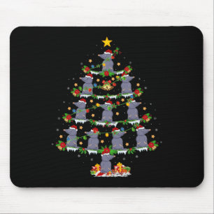 Pet Animal Xmas Lights Santa Mole Christmas Tree  Mouse Pad