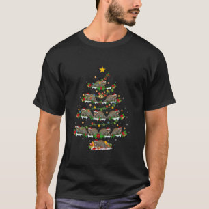 Pet Animal Xmas Lights Santa Possum Christmas Tree T-Shirt