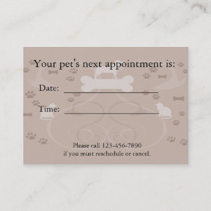Pet Appointment Card