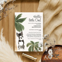 Pet Baby Shower Boy Rustic Boston Terrier Dog
