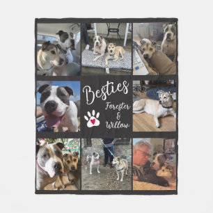 Pet Best Friends photo collage Fleece Blanket
