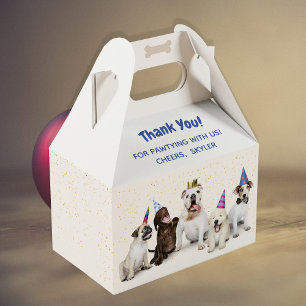 Pet Birthday Dog Party Blue Favour Box