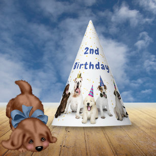 Pet Birthday Dog Party Blue Party Hat