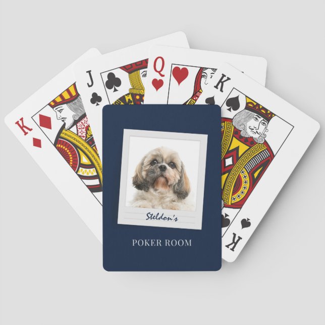 Pet Birthday Dog Photo Personalised Games Room Playing Cards (Back)