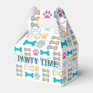 PET BIRTHDAY PAWTY TIME PASTEL BONES AND PAWS FAVOUR BOX