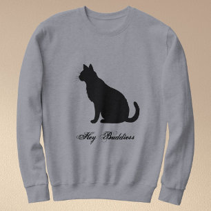 Pet Black Cat Lovers Funny Quote Customized Grey Sweatshirt