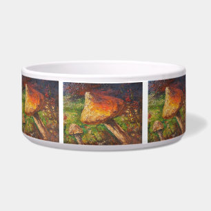 Pet Bowl Ann Hayes Painting Mushroom