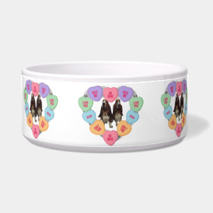 Pet Bowl Candy Love Hearts With Bassets