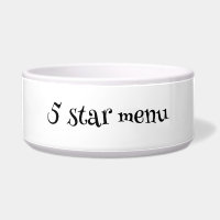 Pet Bowl ceramic 5 star menu design
