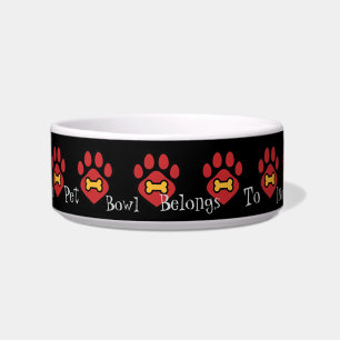 Pet Bowl Medium Animal Paw