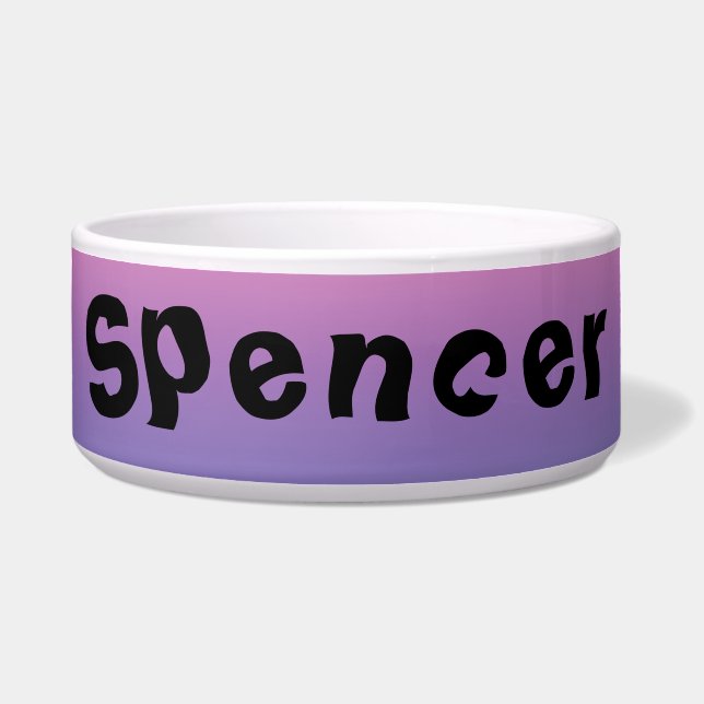 Pet bowl - Name with Shaded Colours (Front)