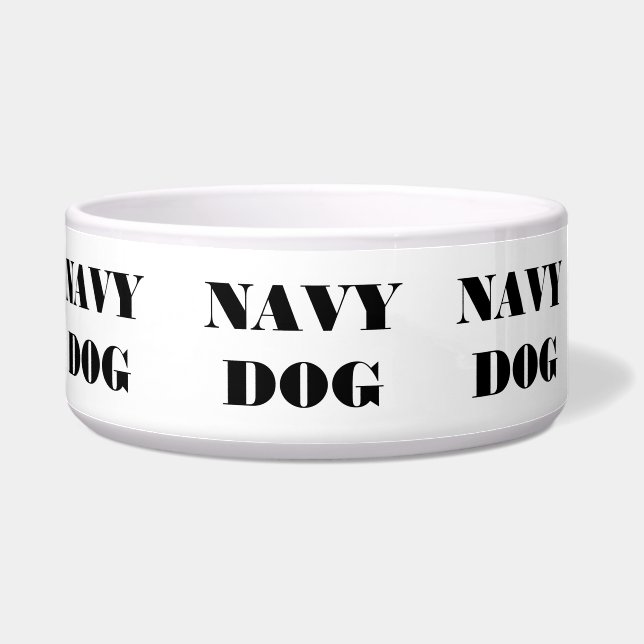 Pet Bowl Navy Dog (Left)
