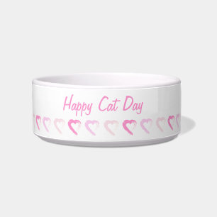 Pet Bowl Pink Hearts 