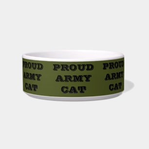 Pet Bowl Proud Army Cat