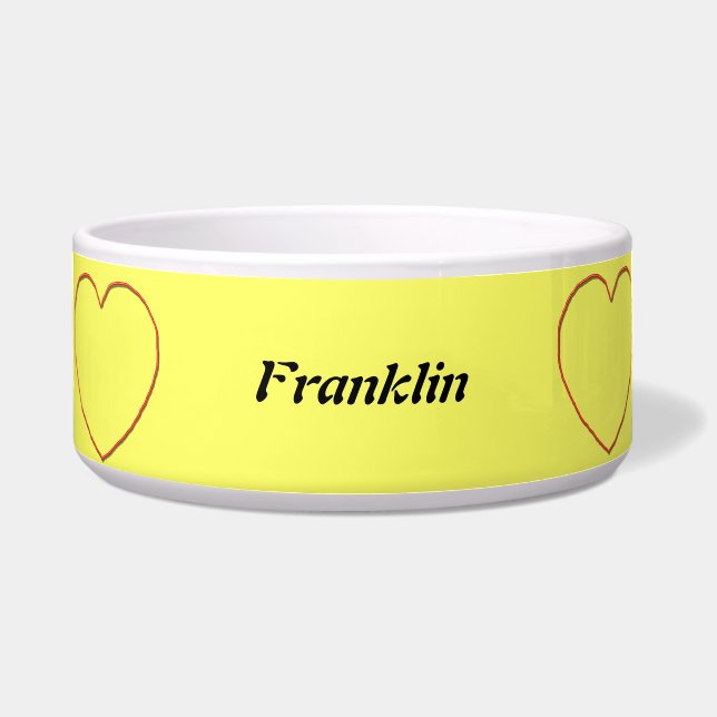 Pet bowl - Wire frame Hearts (Front)