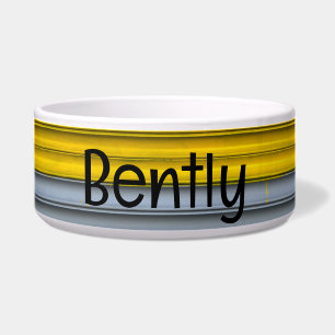 Pet Bowl with Yellow & Grey Roller Door Design